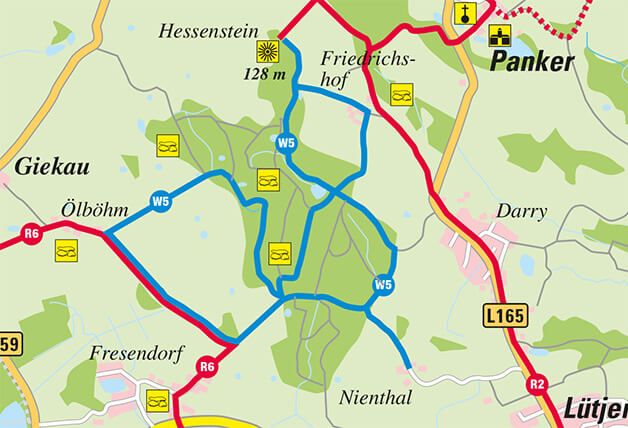 Wandern Hotel Hohe Wacht, Kartenausschnitt Wanderroute W5 an der Howachter Bucht