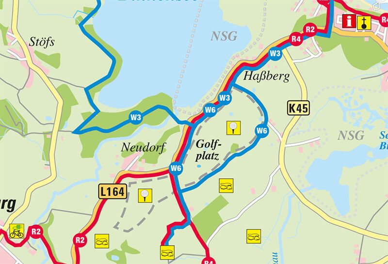 Wandern Hotel Hohe Wacht, Kartenausschnitt Wanderroute W6 an der Howachter Bucht